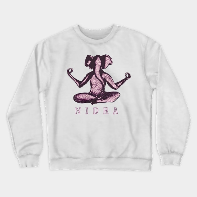 Nidra Yoga Elephant Crewneck Sweatshirt by TomiTee